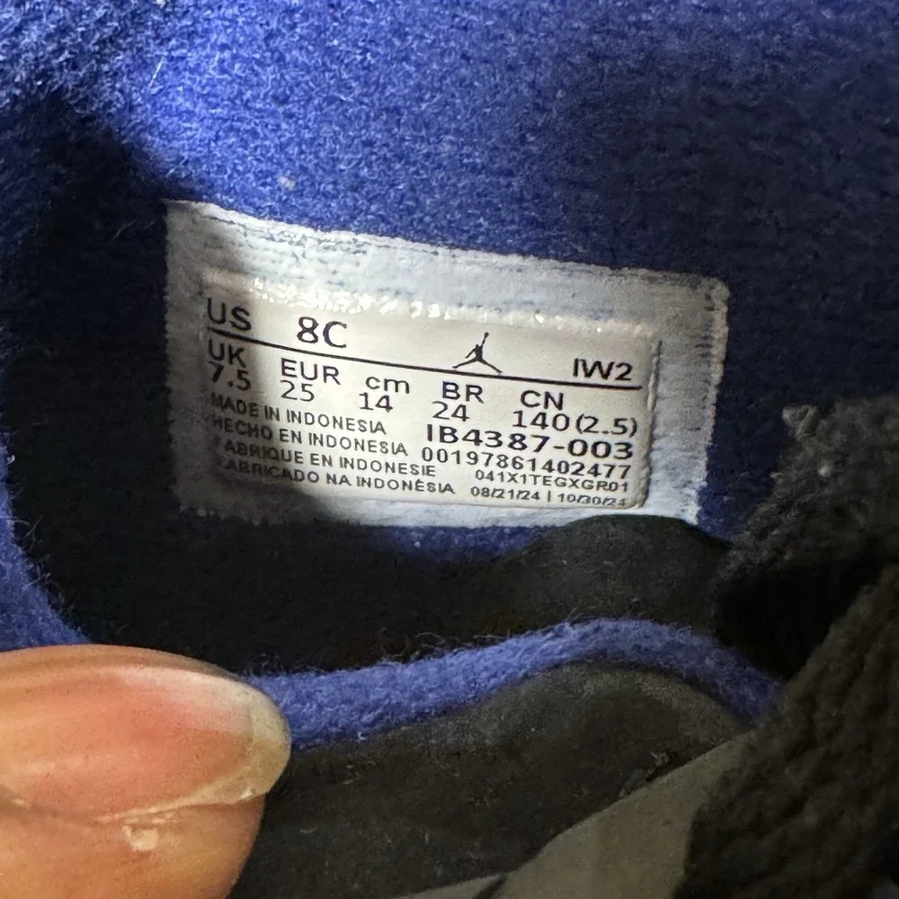Nike Air Jordan 4 Retro Rare Air Black‎ Grey Blue Red IB4387-003 Toddler 8C